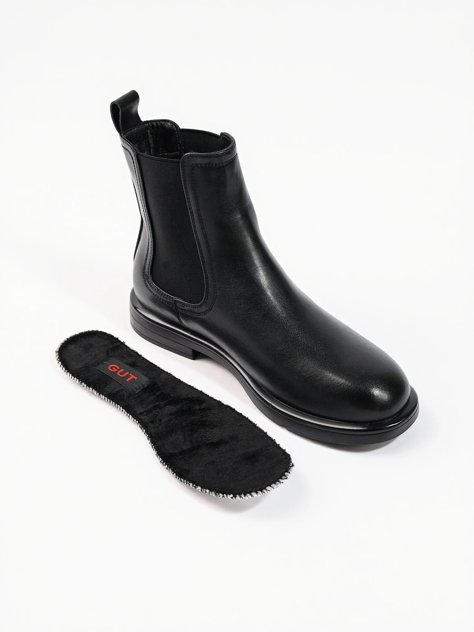 Ботинки-челси черного цвета на низком каблуке